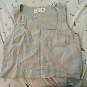 Abercrombie beige linen square neck top